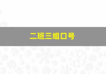 二班三组口号