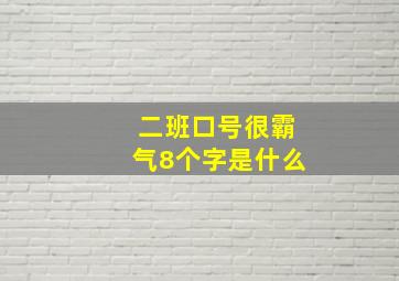 二班口号很霸气8个字是什么