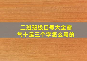 二班班级口号大全霸气十足三个字怎么写的