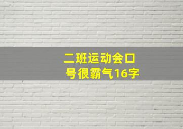 二班运动会口号很霸气16字