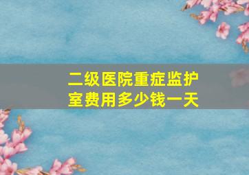 二级医院重症监护室费用多少钱一天