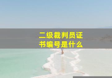 二级裁判员证书编号是什么