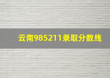 云南985211录取分数线