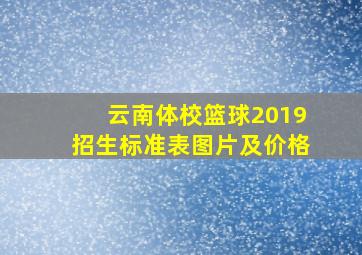 云南体校篮球2019招生标准表图片及价格