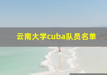 云南大学cuba队员名单