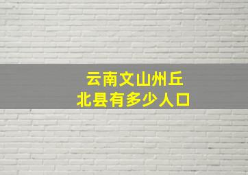 云南文山州丘北县有多少人口