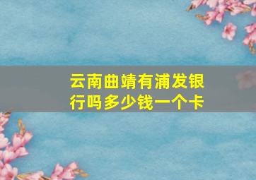 云南曲靖有浦发银行吗多少钱一个卡