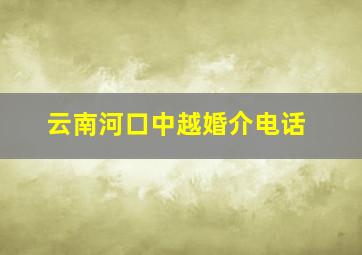 云南河口中越婚介电话