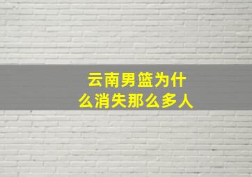 云南男篮为什么消失那么多人