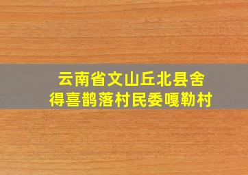 云南省文山丘北县舍得喜鹊落村民委嘎勒村