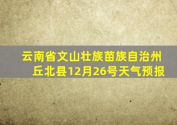 云南省文山壮族苗族自治州丘北县12月26号天气预报