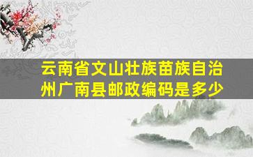 云南省文山壮族苗族自治州广南县邮政编码是多少