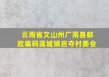 云南省文山州广南县邮政编码莲城镇岜夺村委会