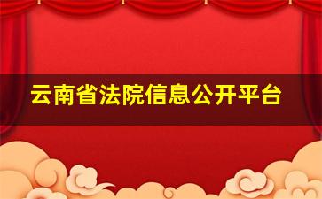 云南省法院信息公开平台