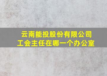 云南能投股份有限公司工会主任在哪一个办公室