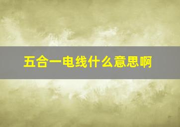 五合一电线什么意思啊