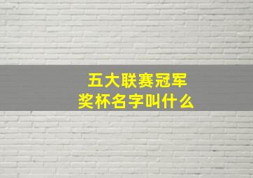 五大联赛冠军奖杯名字叫什么