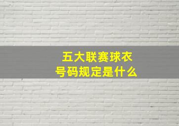 五大联赛球衣号码规定是什么