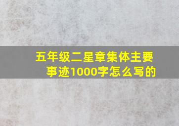 五年级二星章集体主要事迹1000字怎么写的