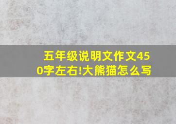 五年级说明文作文450字左右!大熊猫怎么写