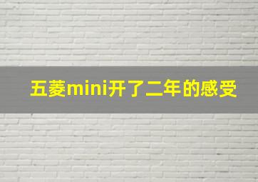 五菱mini开了二年的感受