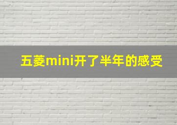 五菱mini开了半年的感受