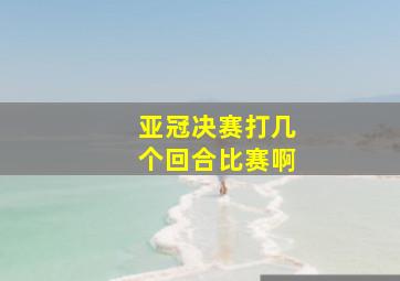 亚冠决赛打几个回合比赛啊