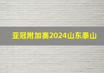 亚冠附加赛2024山东泰山