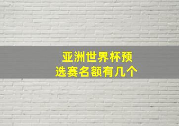 亚洲世界杯预选赛名额有几个