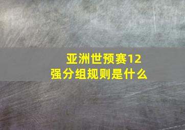 亚洲世预赛12强分组规则是什么