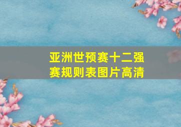 亚洲世预赛十二强赛规则表图片高清