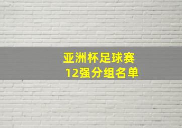 亚洲杯足球赛12强分组名单