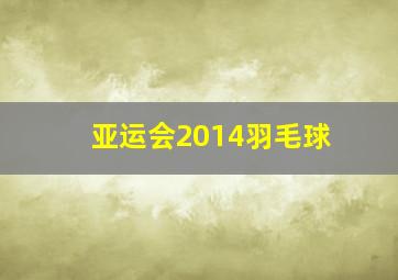 亚运会2014羽毛球