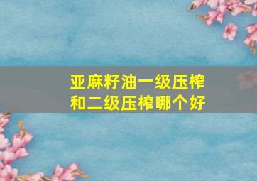 亚麻籽油一级压榨和二级压榨哪个好