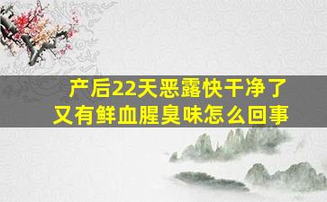 产后22天恶露快干净了又有鲜血腥臭味怎么回事