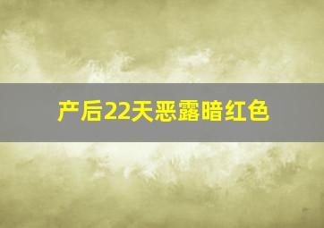 产后22天恶露暗红色