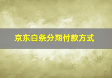 京东白条分期付款方式