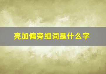 亮加偏旁组词是什么字