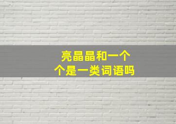 亮晶晶和一个个是一类词语吗