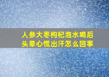 人参大枣枸杞泡水喝后头晕心慌出汗怎么回事