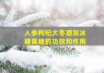 人参枸杞大枣酒加冰糖黄糖的功效和作用