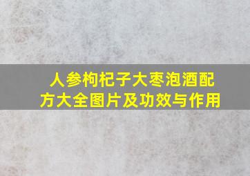 人参枸杞子大枣泡酒配方大全图片及功效与作用