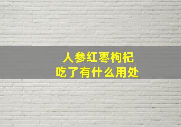 人参红枣枸杞吃了有什么用处