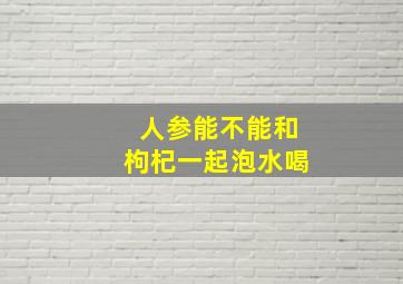 人参能不能和枸杞一起泡水喝