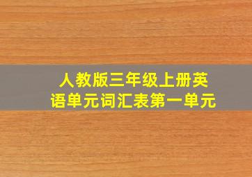 人教版三年级上册英语单元词汇表第一单元