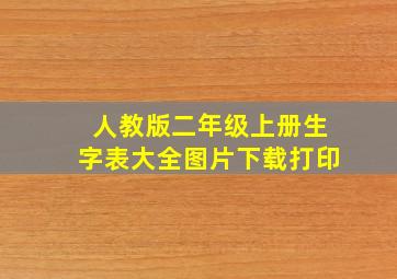 人教版二年级上册生字表大全图片下载打印