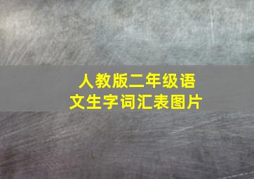 人教版二年级语文生字词汇表图片