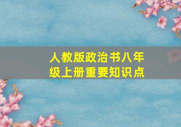 人教版政治书八年级上册重要知识点