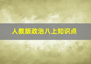 人教版政治八上知识点