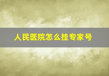 人民医院怎么挂专家号